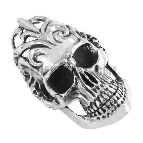 Stainless Steel Jewelry Ring Large Biker Mens Gothic Skull Ring SWR0123 - Click Image to Close
